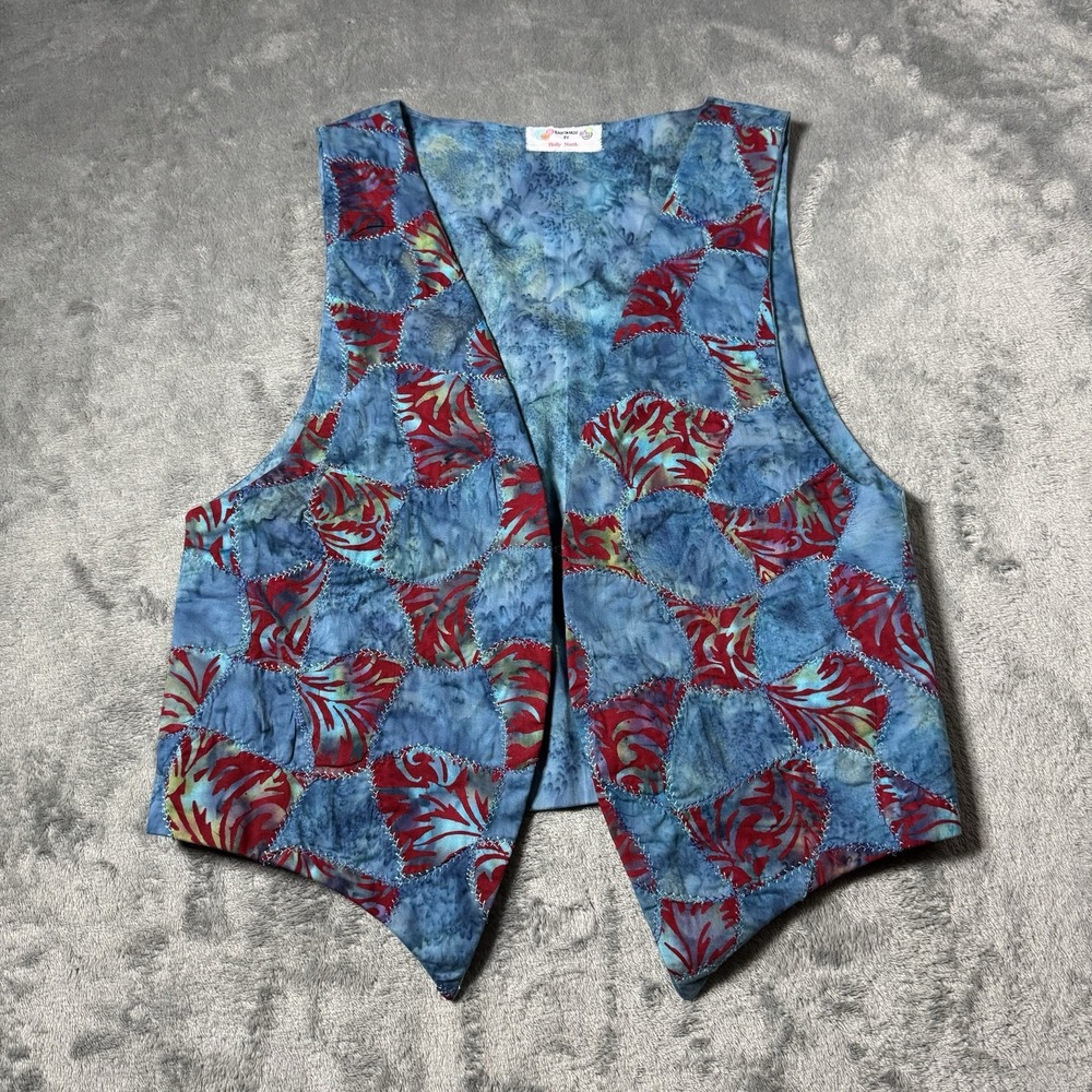 Vintage‎ 90s Handmade by Holly North Patchwork Vest Womens Size Medium